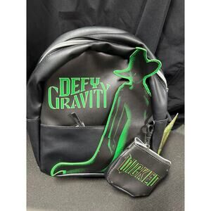 NWT Wicked Defy Gravity Black Mini Backpack & Coin Purse